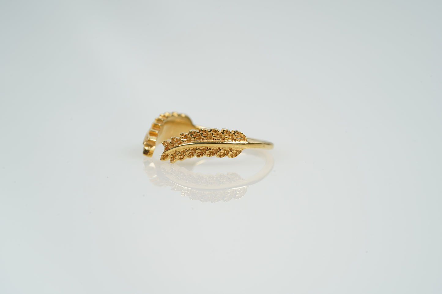 Vintage Leaf Wedding Band Open Ring