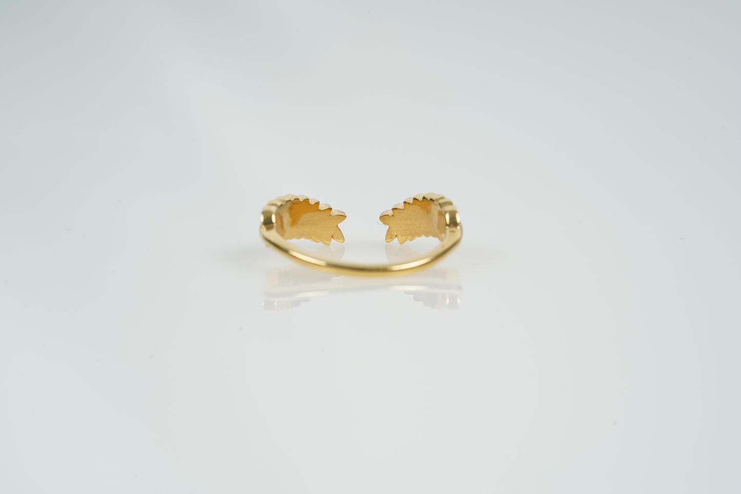 Vintage Leaf Wedding Band Open Ring