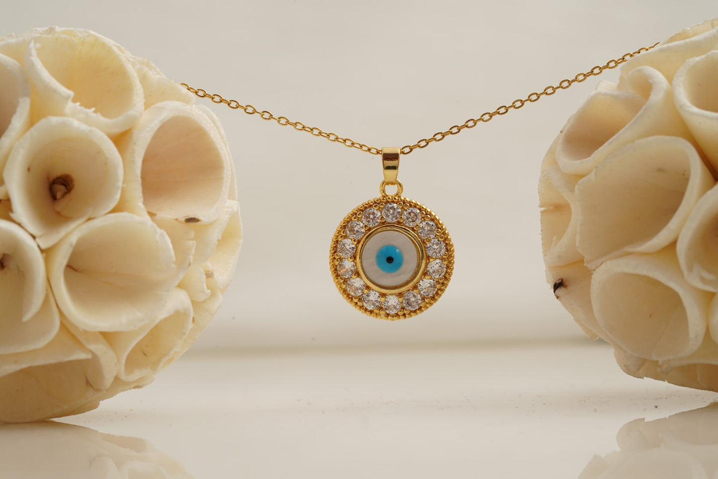 Evil Eye Pendant Necklace With Diamond With Gold Chain For Women