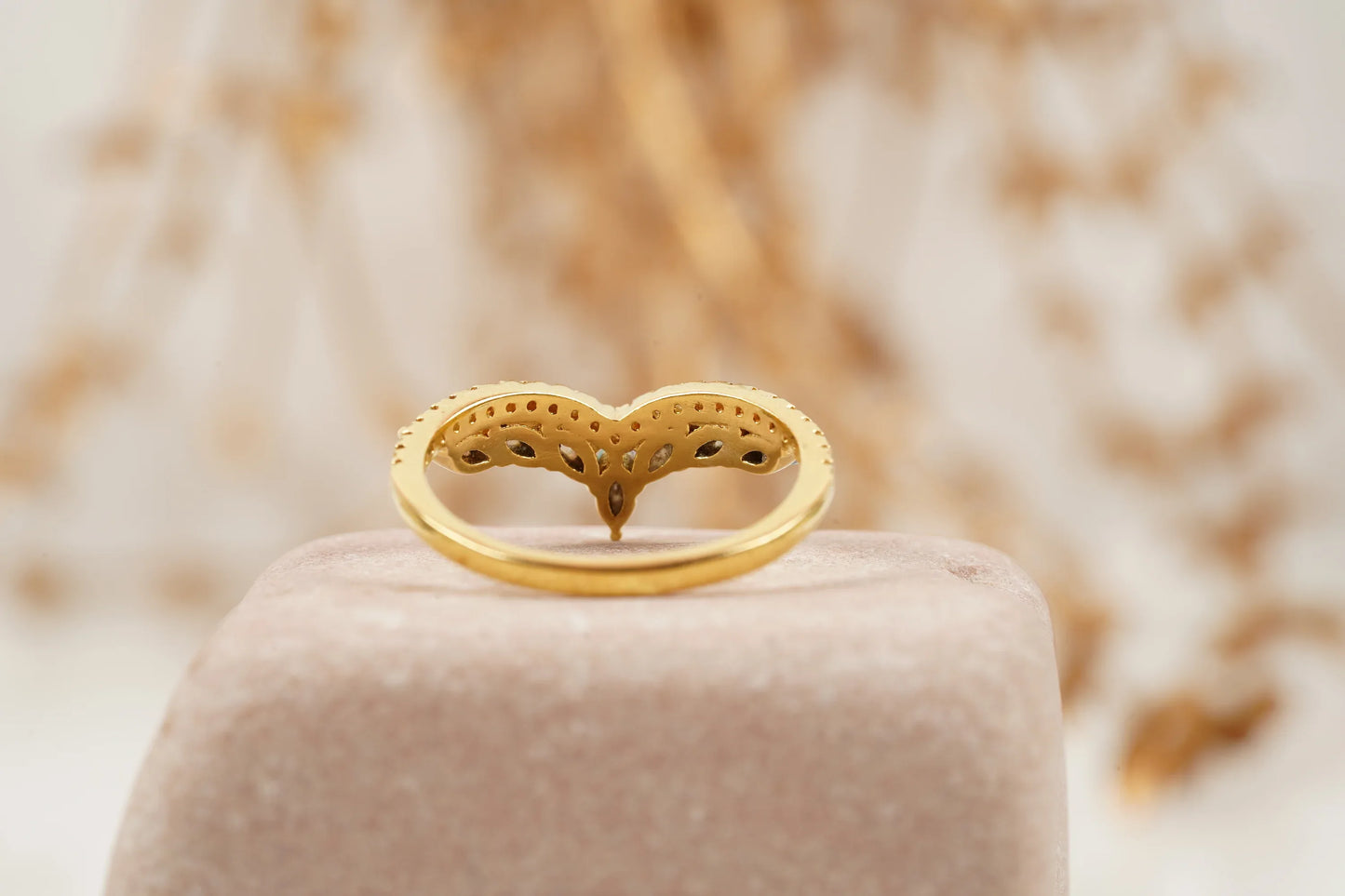 Marquise Cut Fire Opal CZ Diamond Wedding Band - MinimalistJewels