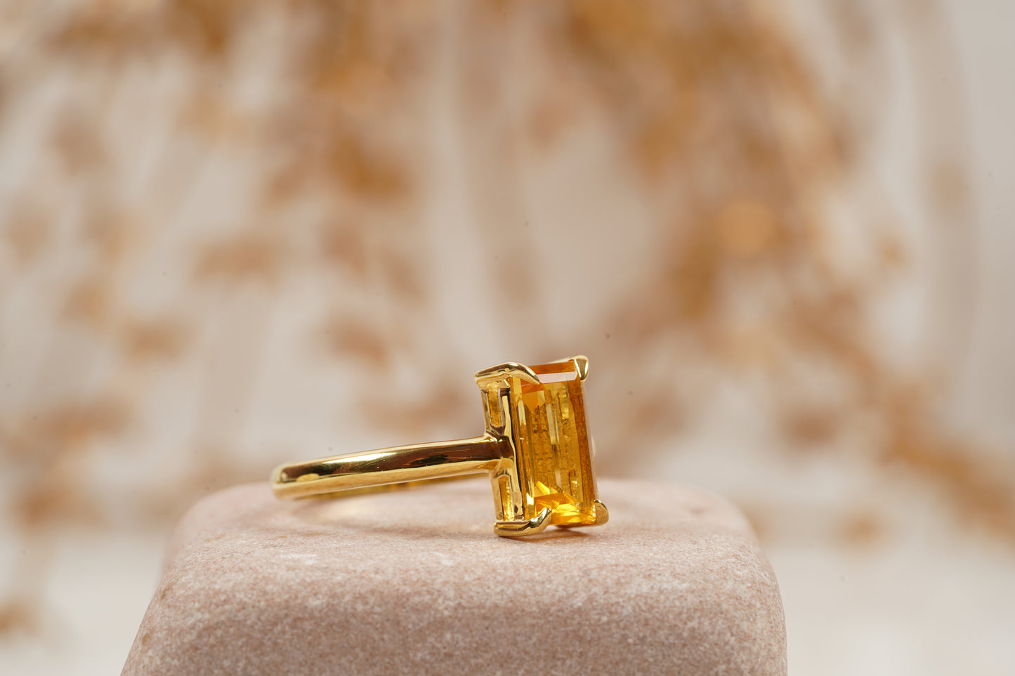 Buy Baguette Citrine Engagement Ring November Birthstone Jewelry