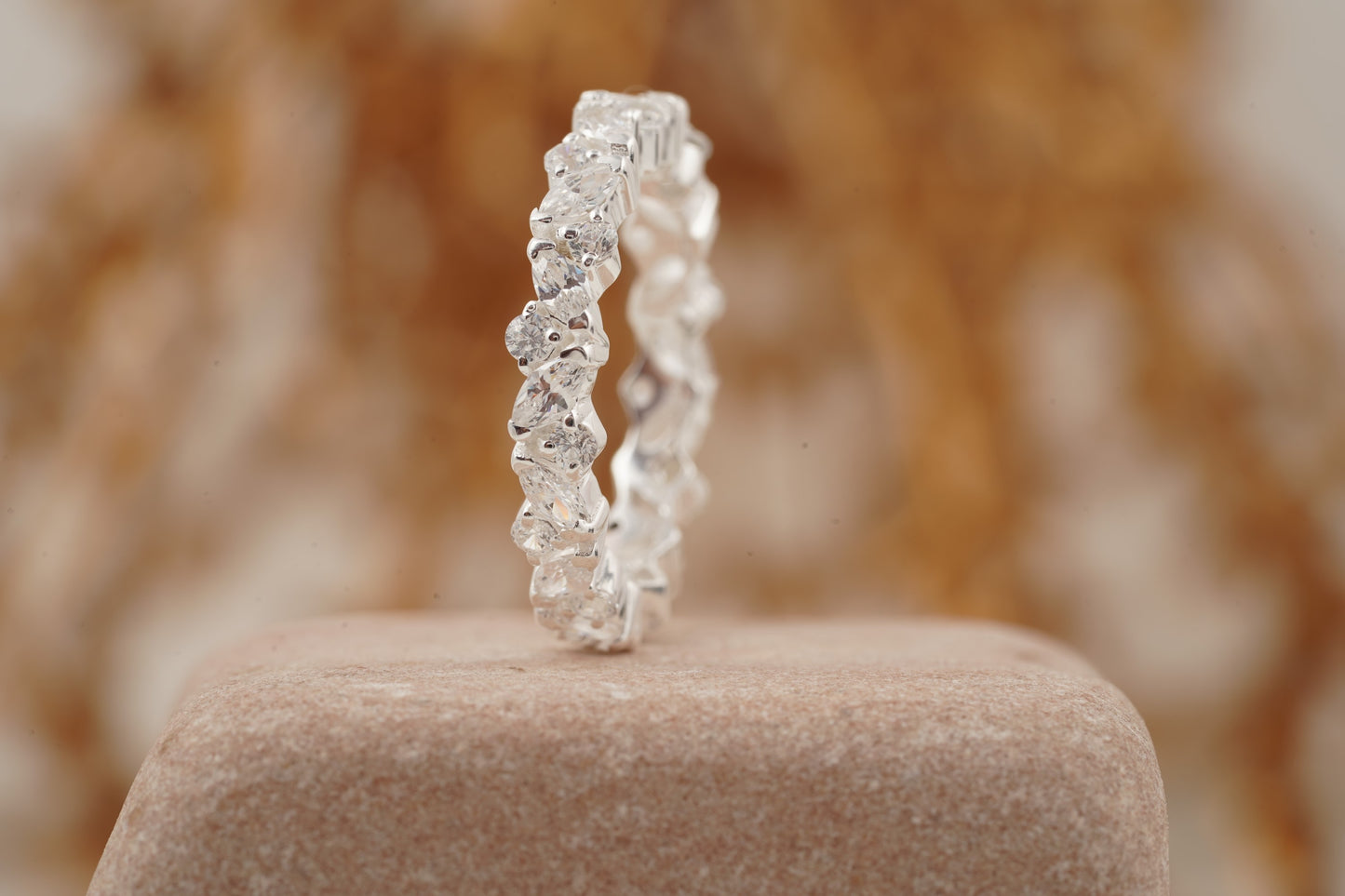 Marquise cut Moissanite Full eternity wedding band