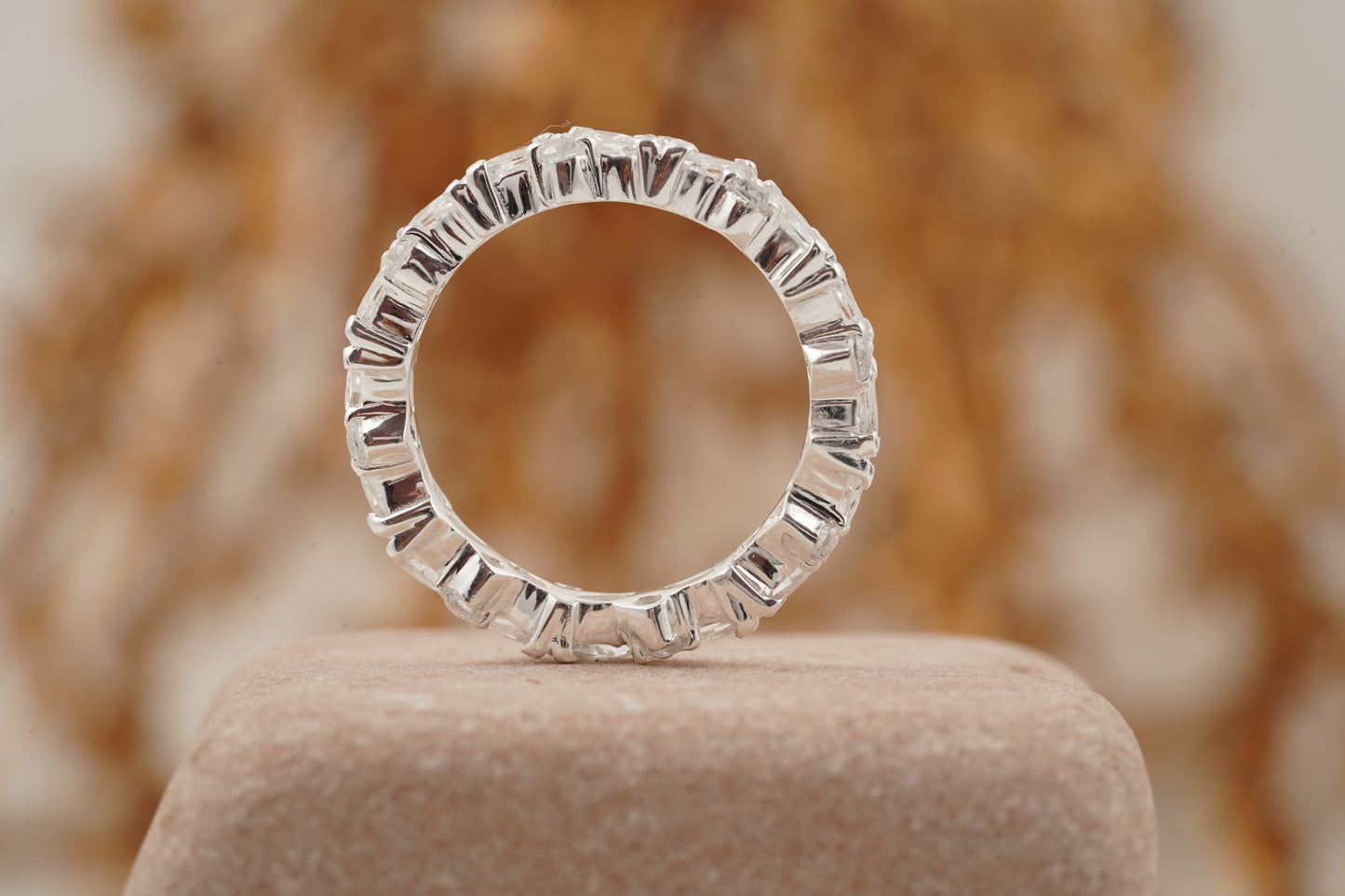 Marquise cut Moissanite Full eternity wedding band