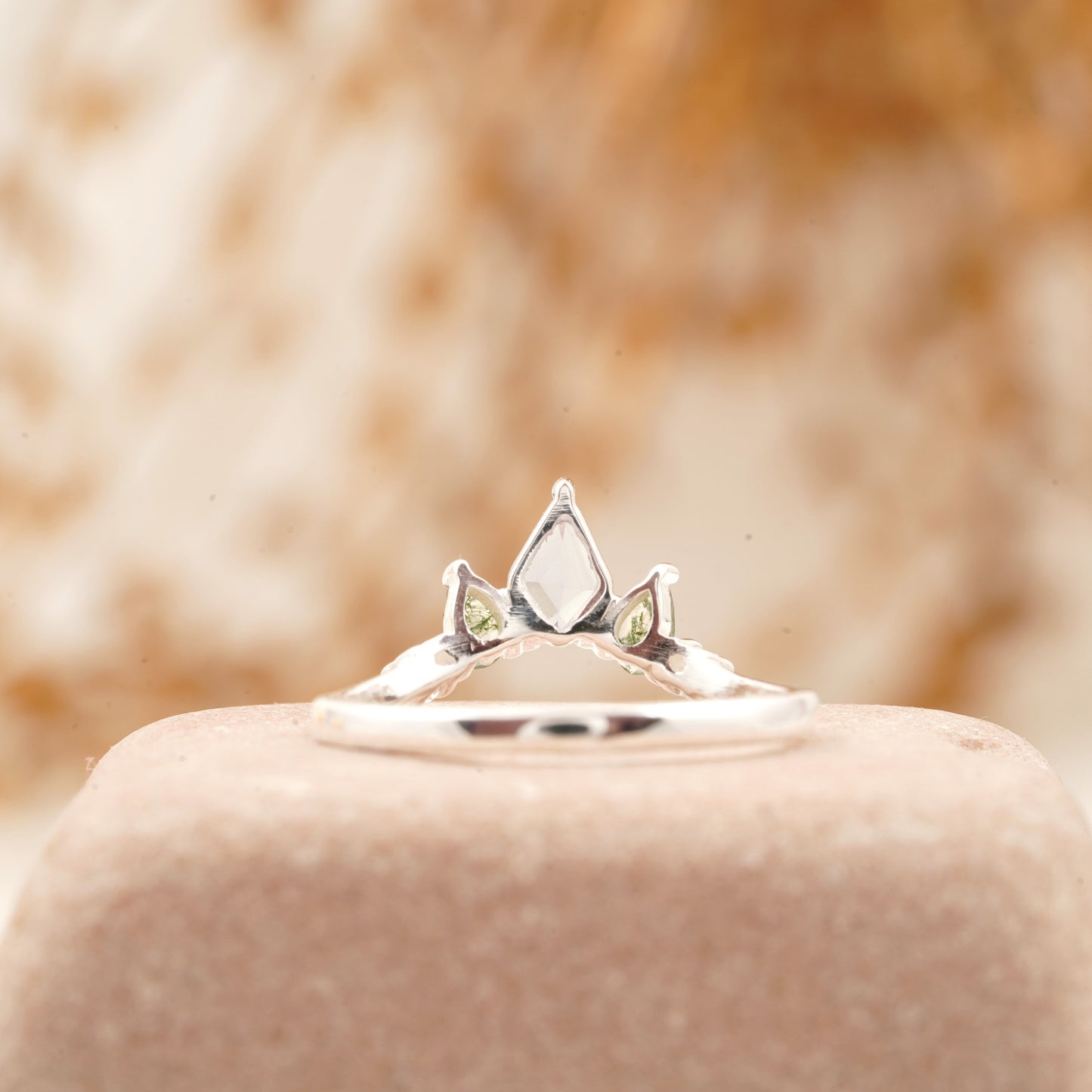 Kite Shaped Alexandrite 925 Sterling Silver Wedding Band