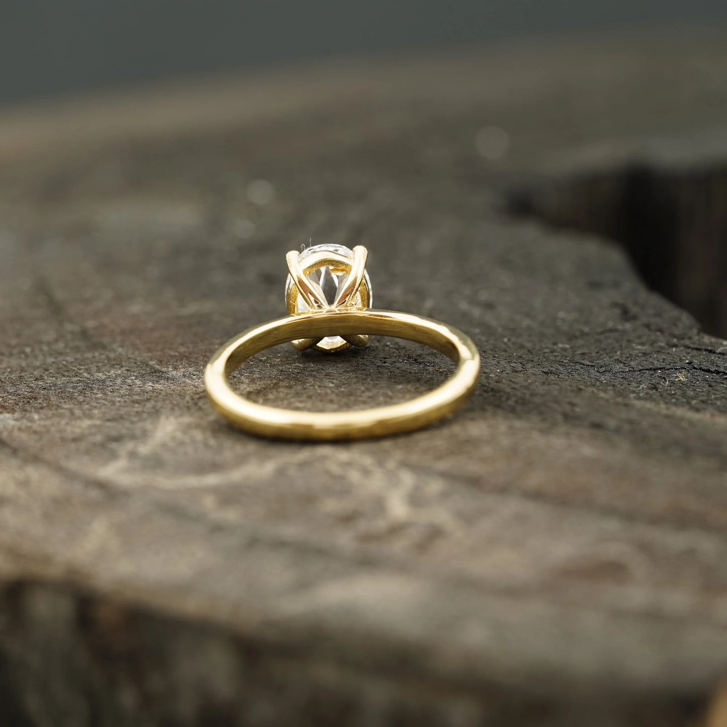 Oval Moissanite Solitaire Ring 10k Solid Gold - MinimalistJewels