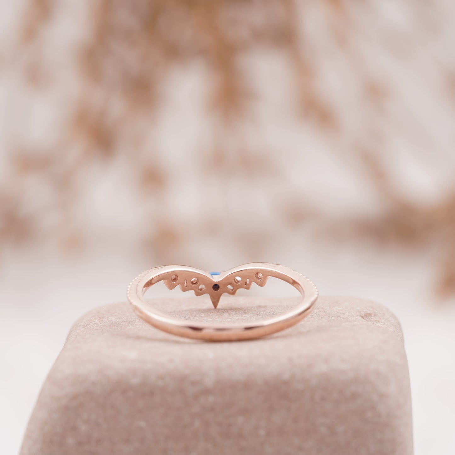 Turquoise Curved CZ Diamond Wedding Band Half Eternity S925 Silver Band For Women