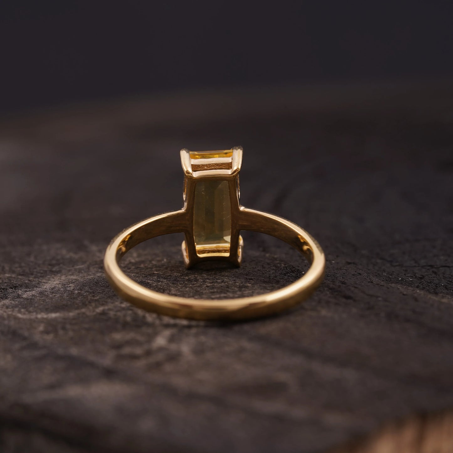 Baguette Citrine Engagement Ring | November Birthstone Jewelry - MinimalistJewels