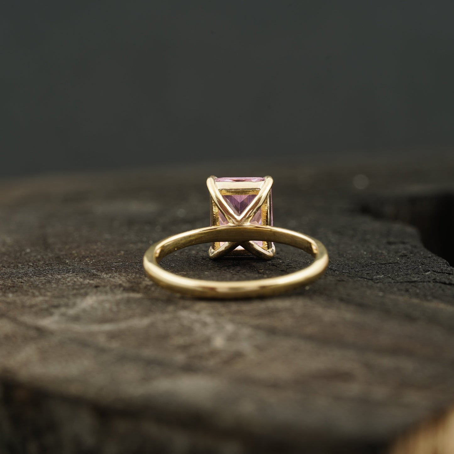 Emerald Pink Sapphire Gold Engagement Ring