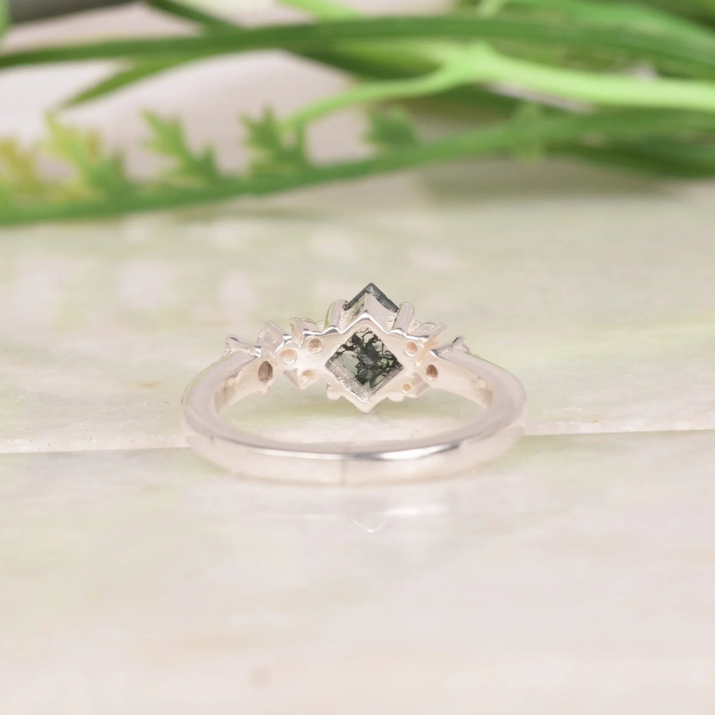 Buy Princess Cut Black Rutile Quartz Ring | 925 Sterling Silver - MinimalistJewels