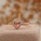 Pear Shaped Morganite Rose Gold Bridal Engagement Ring