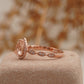 Pear Shaped Morganite Rose Gold Bridal Engagement Ring