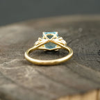 Aquamarine Gemstone Engagement Ring Emerald Cut Ring For Women - MinimalistJewels