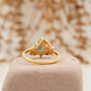 Kite Cut Moss Agate Cluster Diamond Engagement Ring