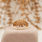 Leaf Diamond Stacking 14k Solid Gold Wedding Band