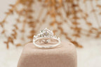 Moss Agate Leaf Hexagon Engagement Ring - MinimalistJewels