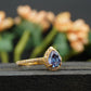 Pear Cut Alexandrite Gemstone Halo CZ Engagement Ring 
