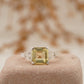 Yellow Moissanite Asscher Cut Engagement Ring