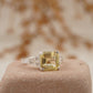 Yellow Moissanite Asscher Cut Engagement Ring