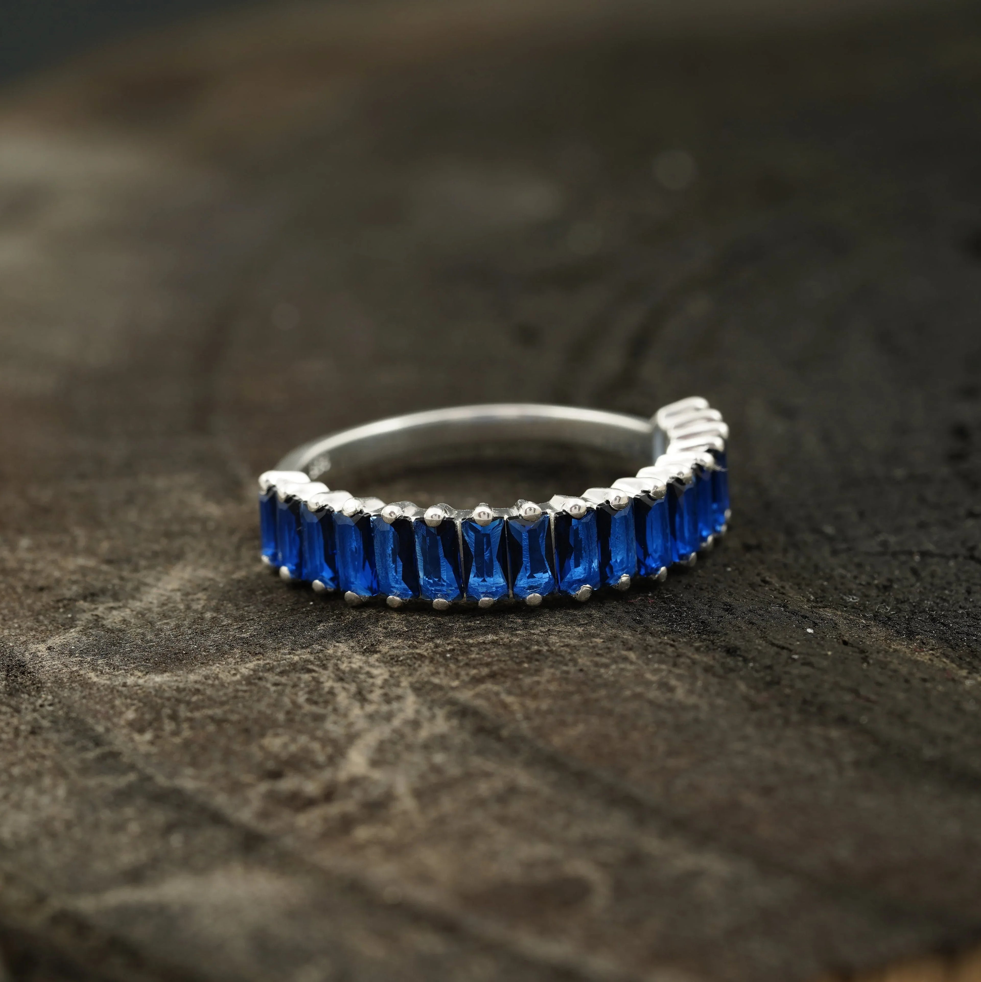 Sapphire Wedding Band | Womens Ring - MinimalistJewels