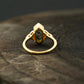 Moss Agate Hexagon Engagement Ring Back Side