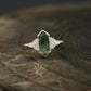 Moss Agate Hexagon Engagement Ring