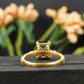 Natural Green Amethyst Emerald Cut Engagement Ring