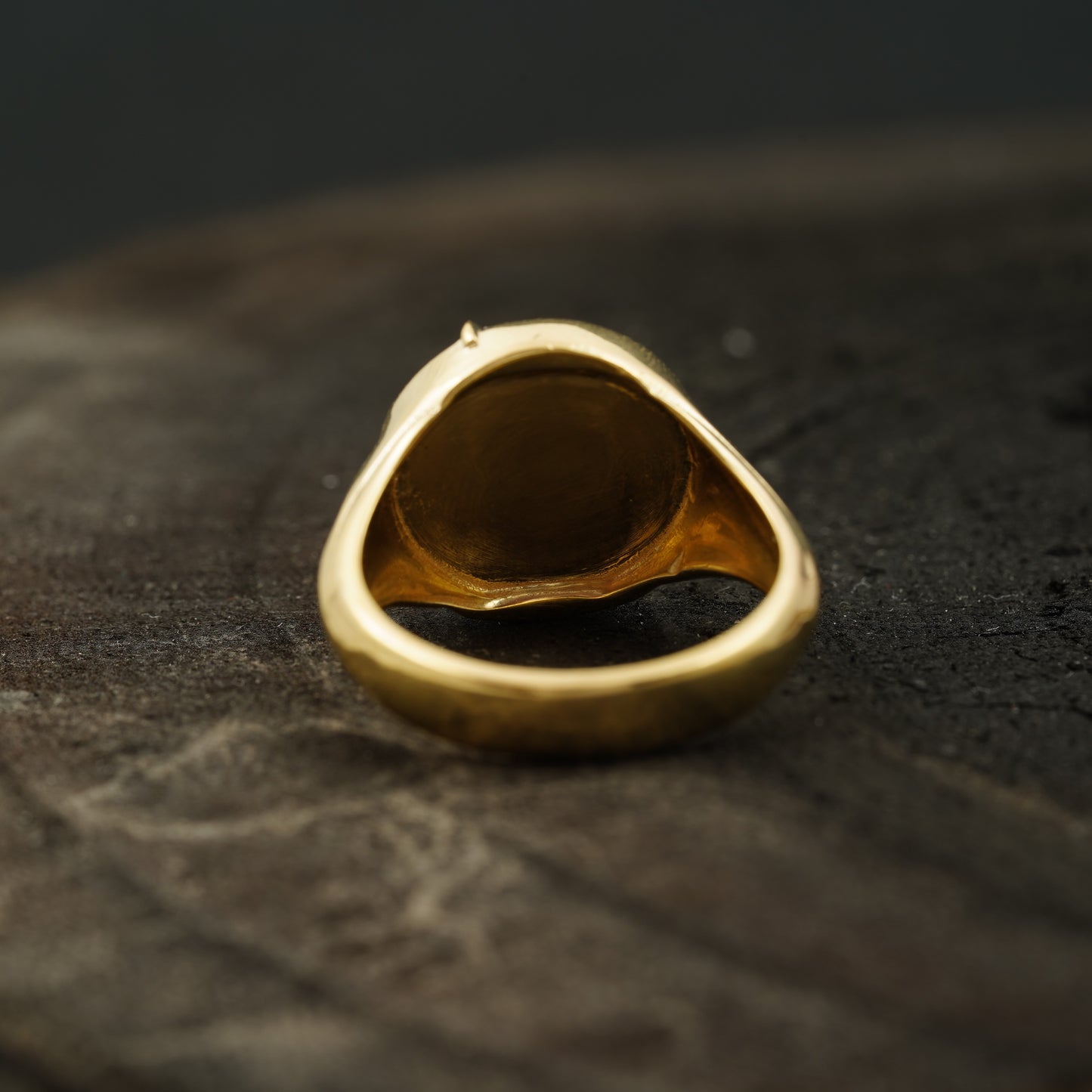 Flash Design 14k Solid Gold Mens Signet Ring