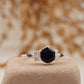 Hexagon Cut Galaxy Blue Sandstone Engagement Ring