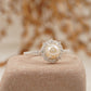 Natural freshwater Pearl Ring Pearl and Diamond Ring 925 Sterling Silver