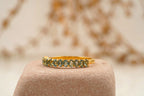 Oval Cut Aquamarine Stacking Wedding Band Solid Gold - MinimalistJewels