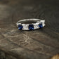 Princess Cut Sapphire And Diamond Rose Gold Wedding Band