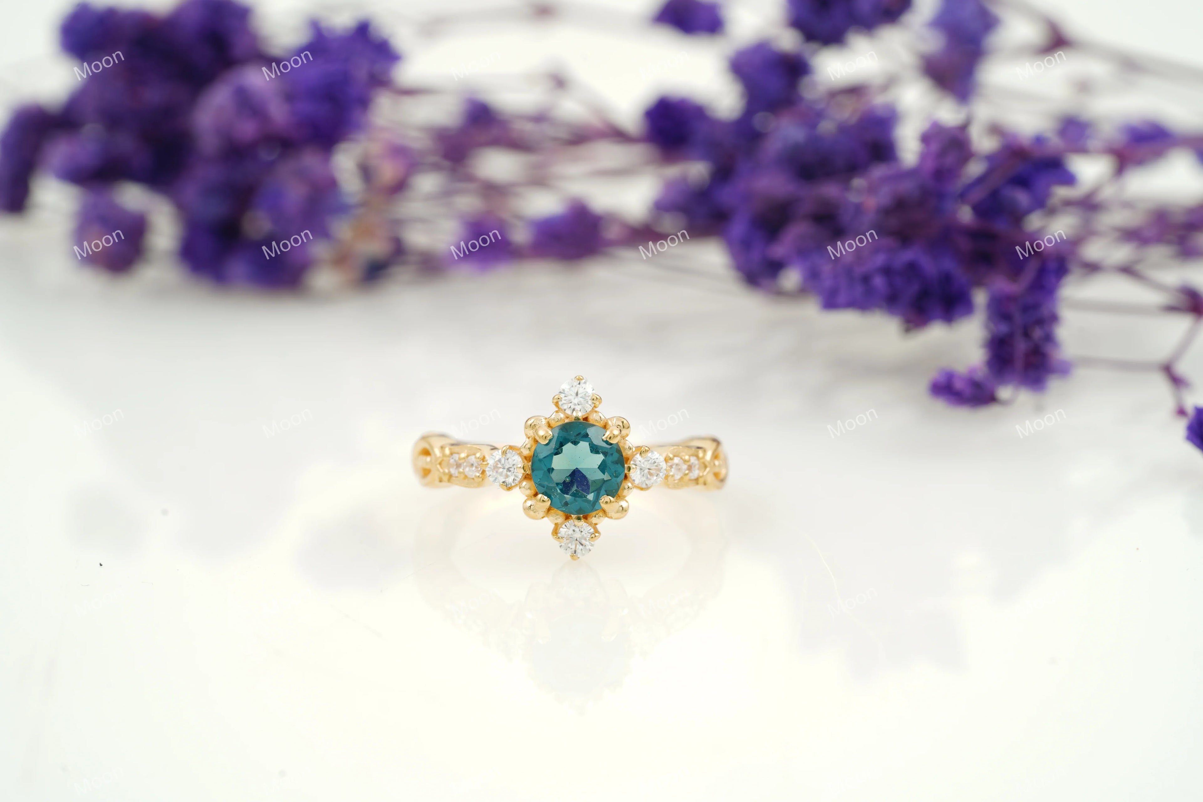 London Blue Topaz Stacking Ring - MinimalistJewels