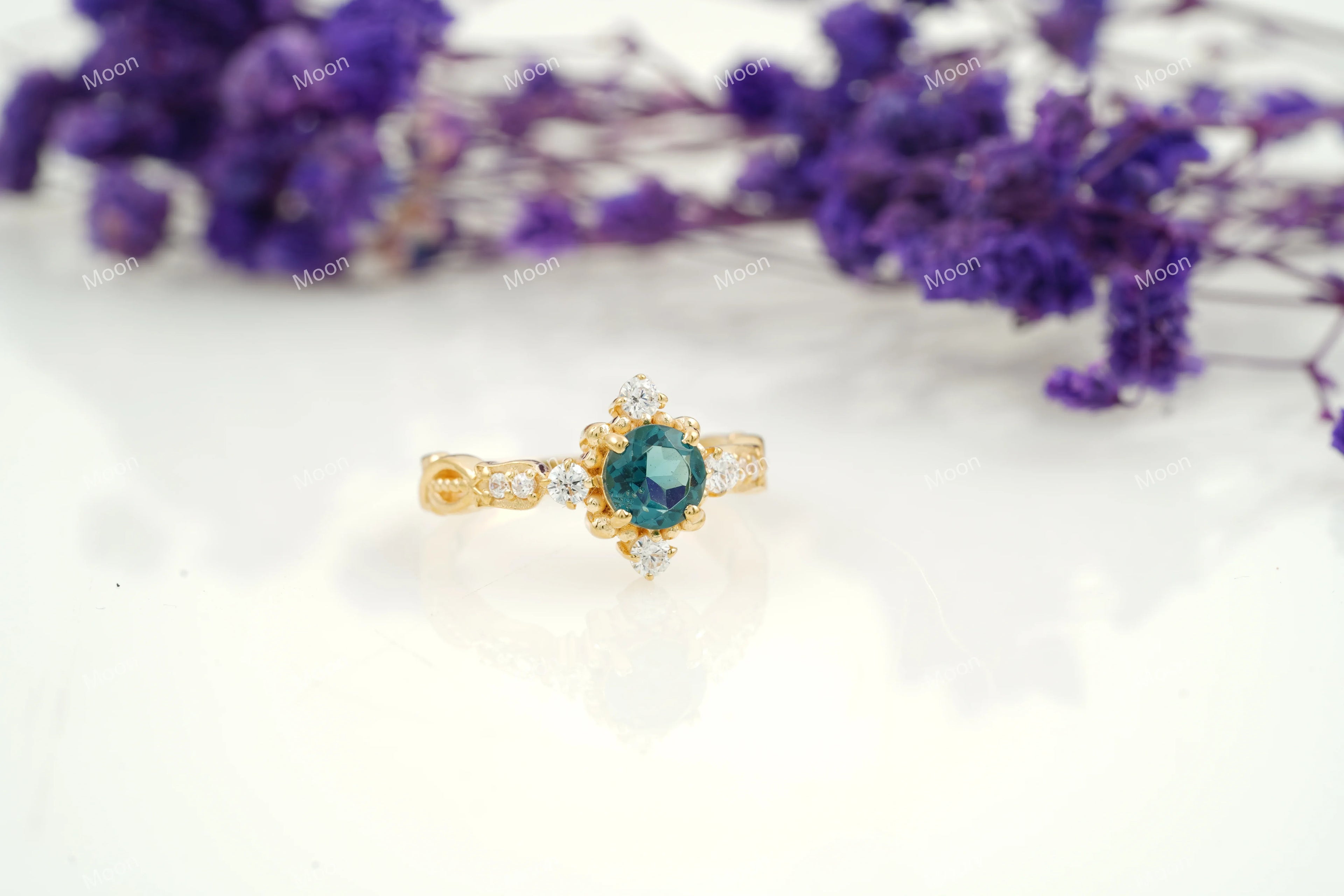 London Blue Topaz Stacking Ring - MinimalistJewels