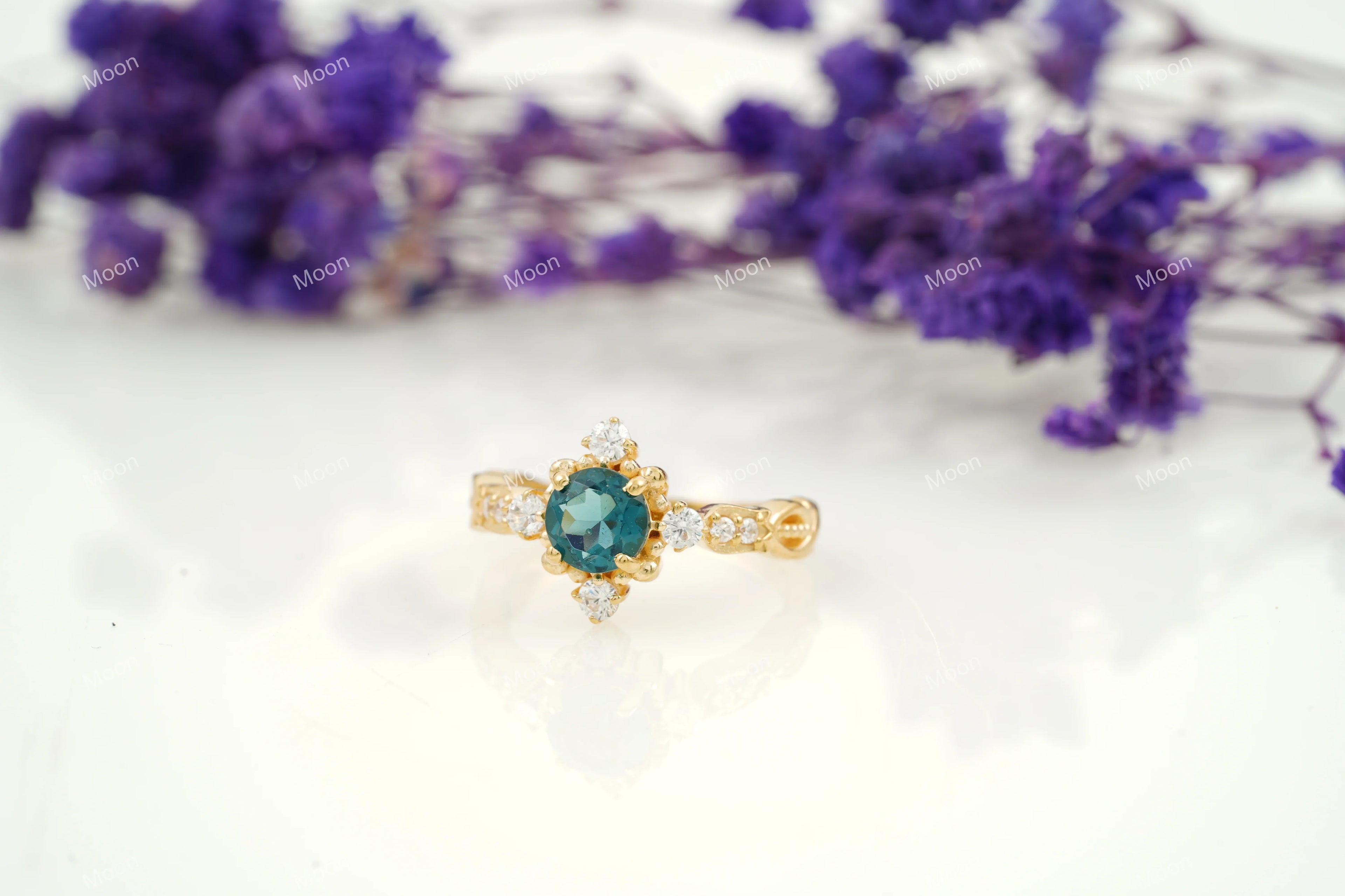 London Blue Topaz Stacking Ring - MinimalistJewels