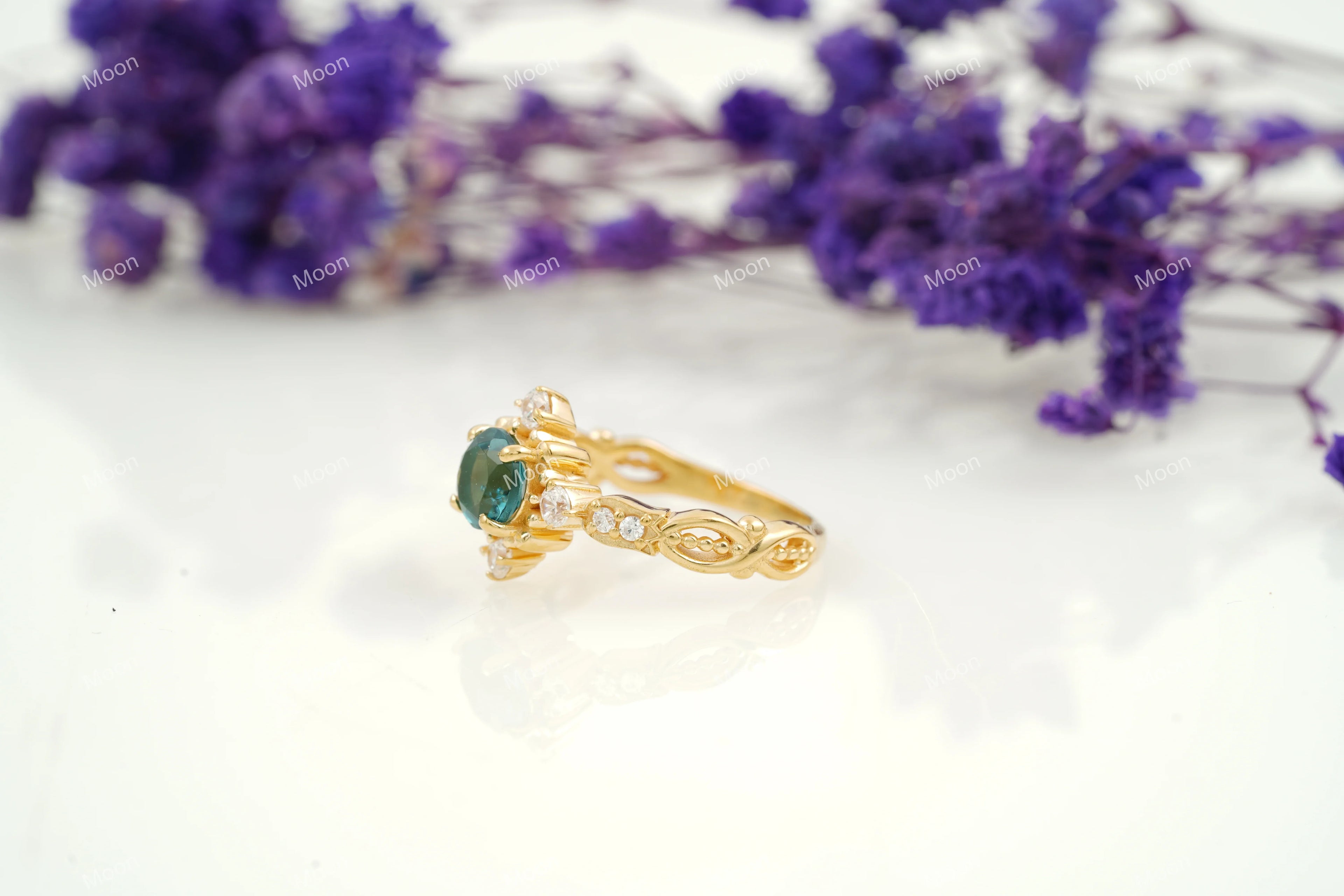 London Blue Topaz Stacking Ring - MinimalistJewels