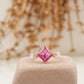 Princess Cut Ruby Ring Marquise Diamond Engagement Ring