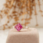 Princess Cut Ruby Ring Marquise Diamond Engagement Ring