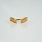 Vintage Leaf Wedding Band Open Ring