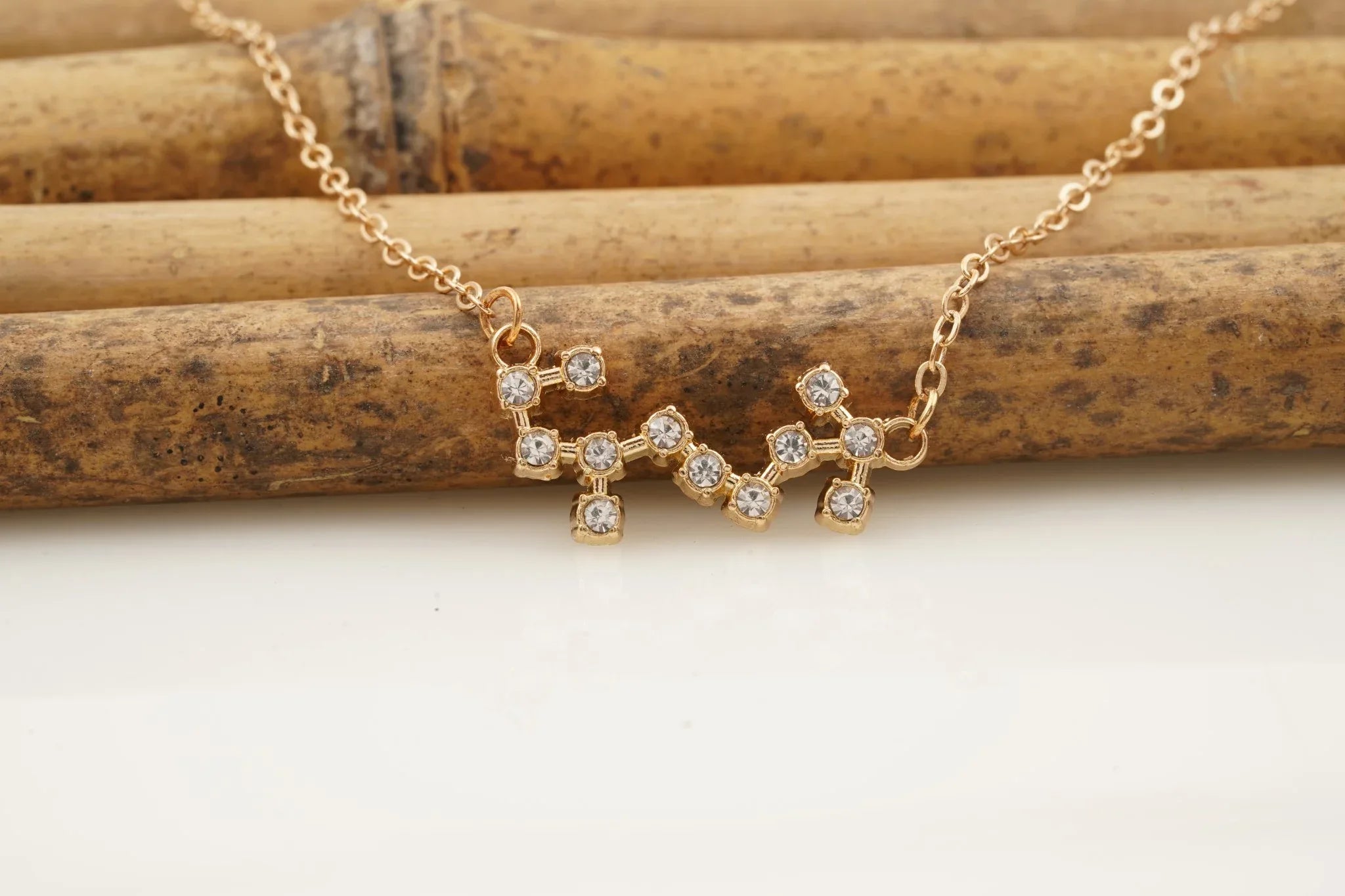 Round Diamond Solid Gold Pendant With Chain 18k Gold - MinimalistJewels