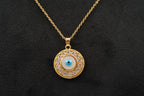 Evil Eye Pendant Necklace With Diamond With Gold Chain For Women - MinimalistJewels
