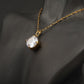 Round Diamond Solid Gold Pendant With Gold Chain