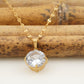 Round Diamond Solid Gold Pendant With Gold Chain