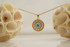 Evil Eye Pendant Necklace With Diamond With Gold Chain For Women - MinimalistJewels