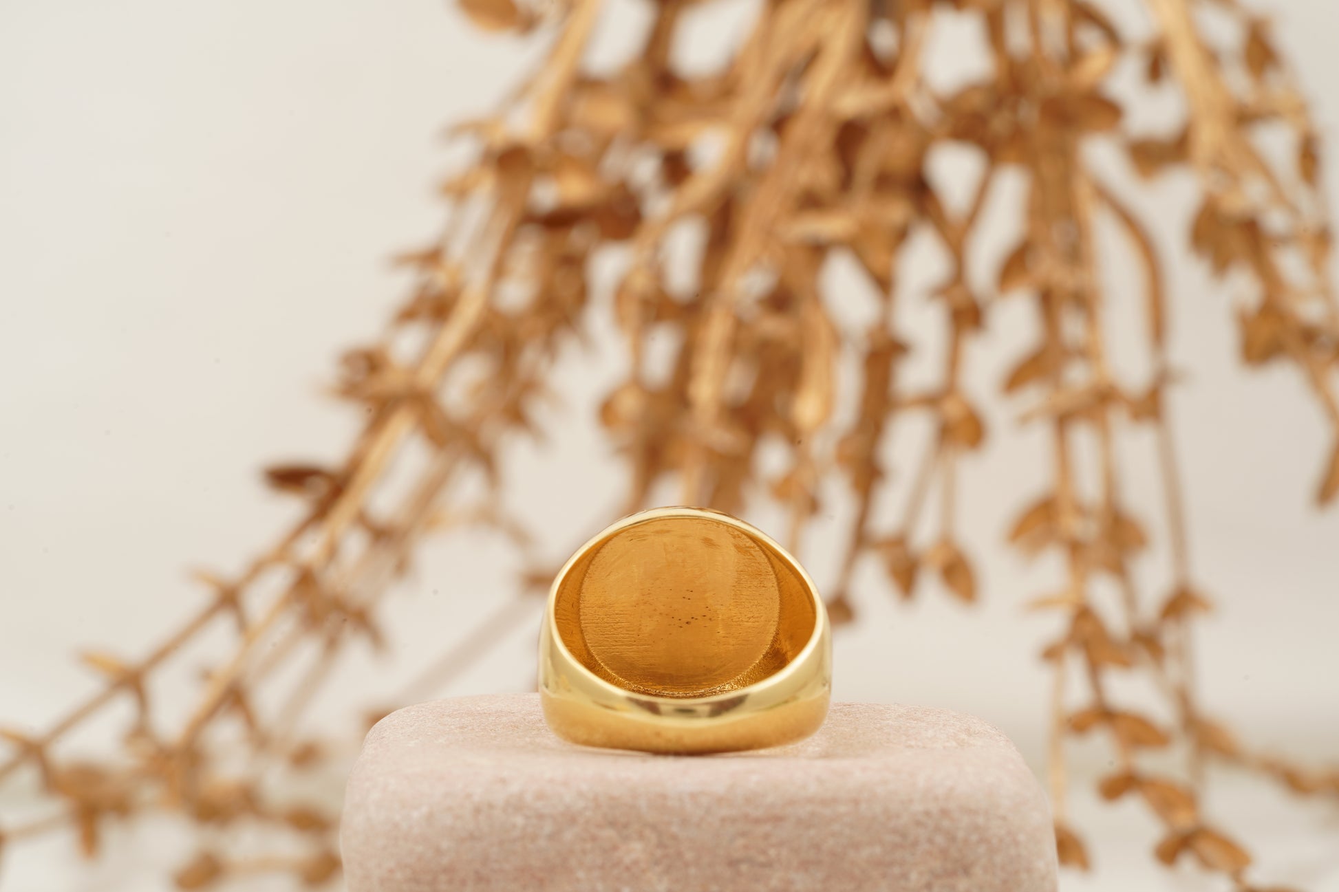 Engraved 'Everything Will Be OK' Solid Gold Ring Back Position