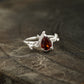 Red Garnet Leaf Engagement Ring Right Angle