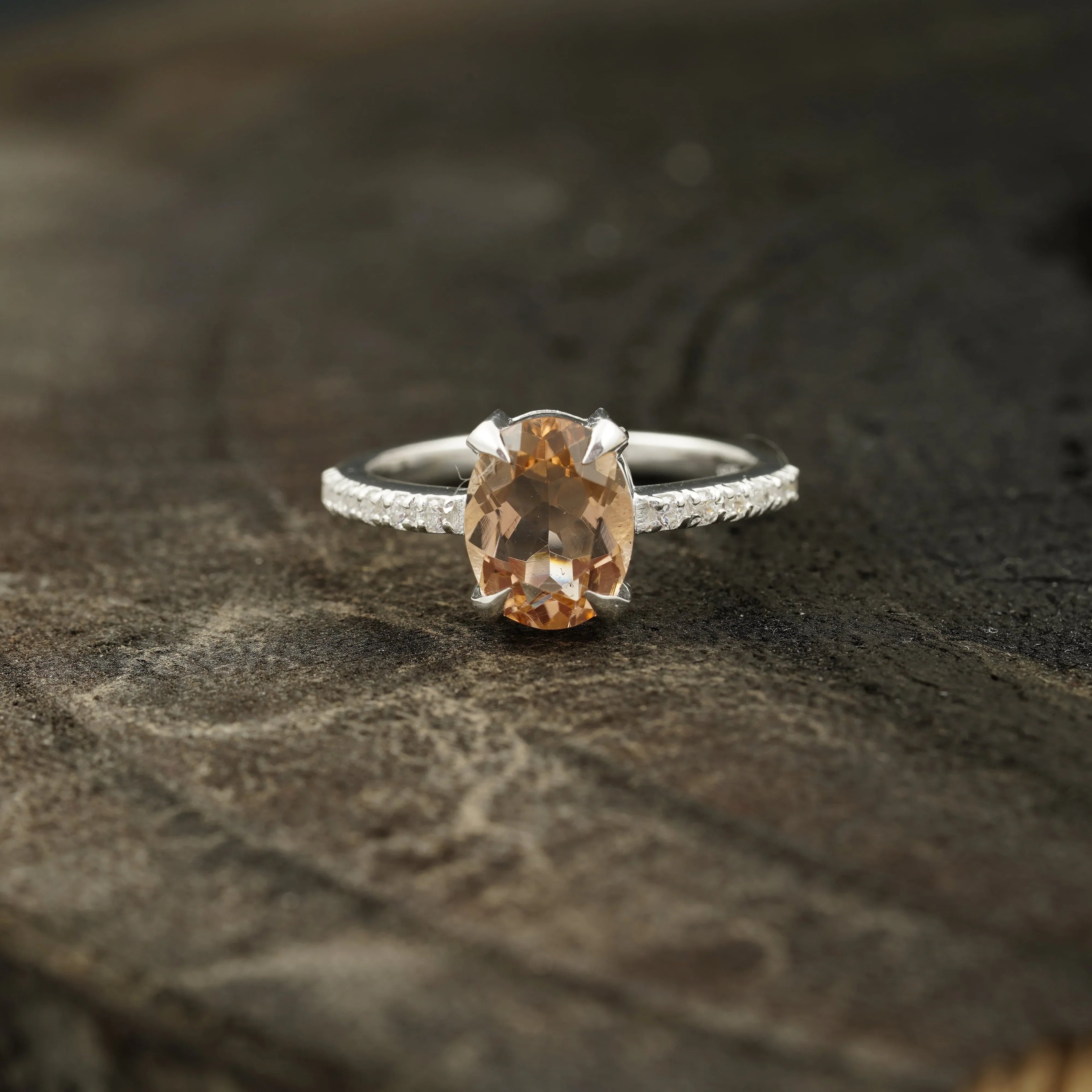 Morganite Engagement Ring For Women - MinimalistJewels