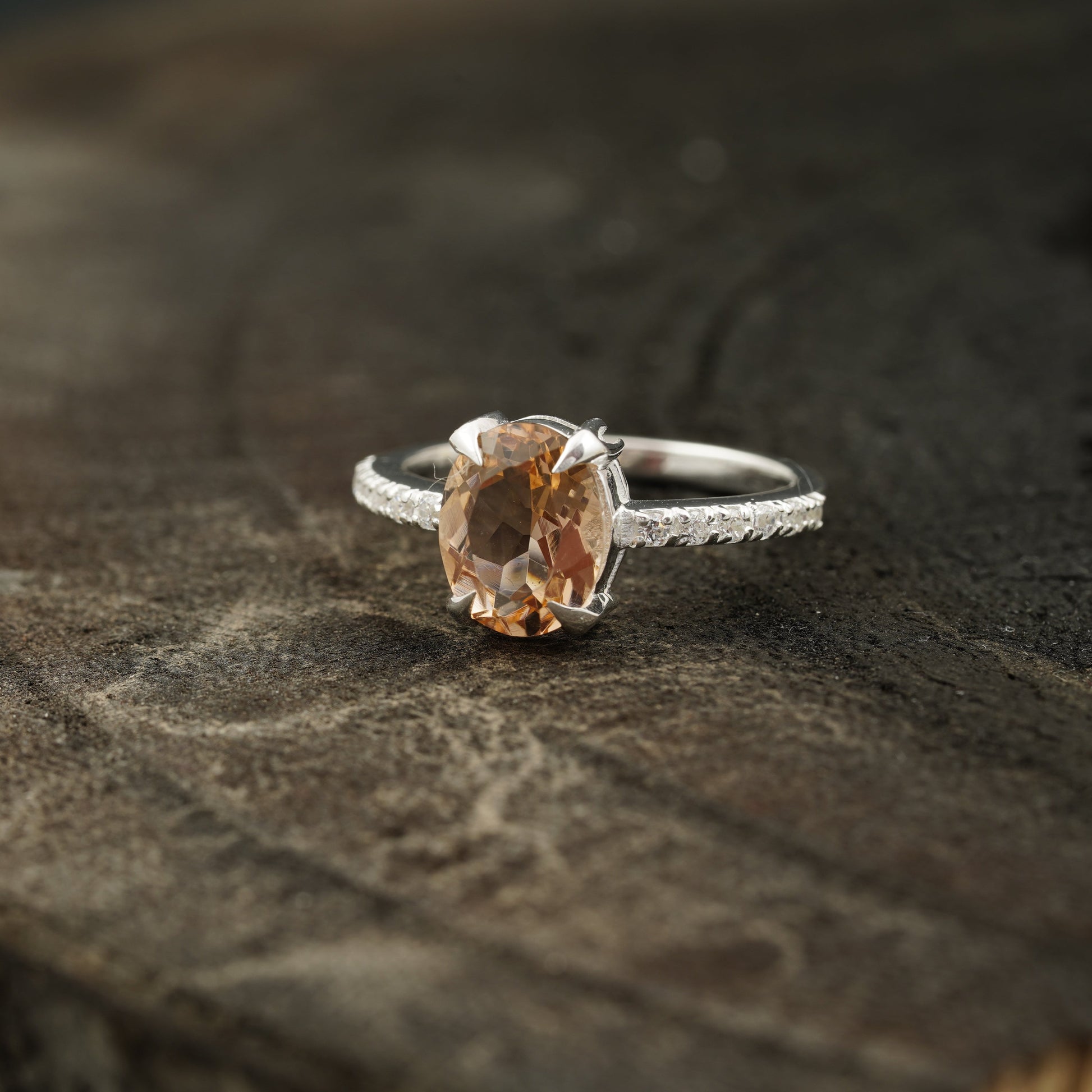 Morganite Engagement Ring  Left Angle