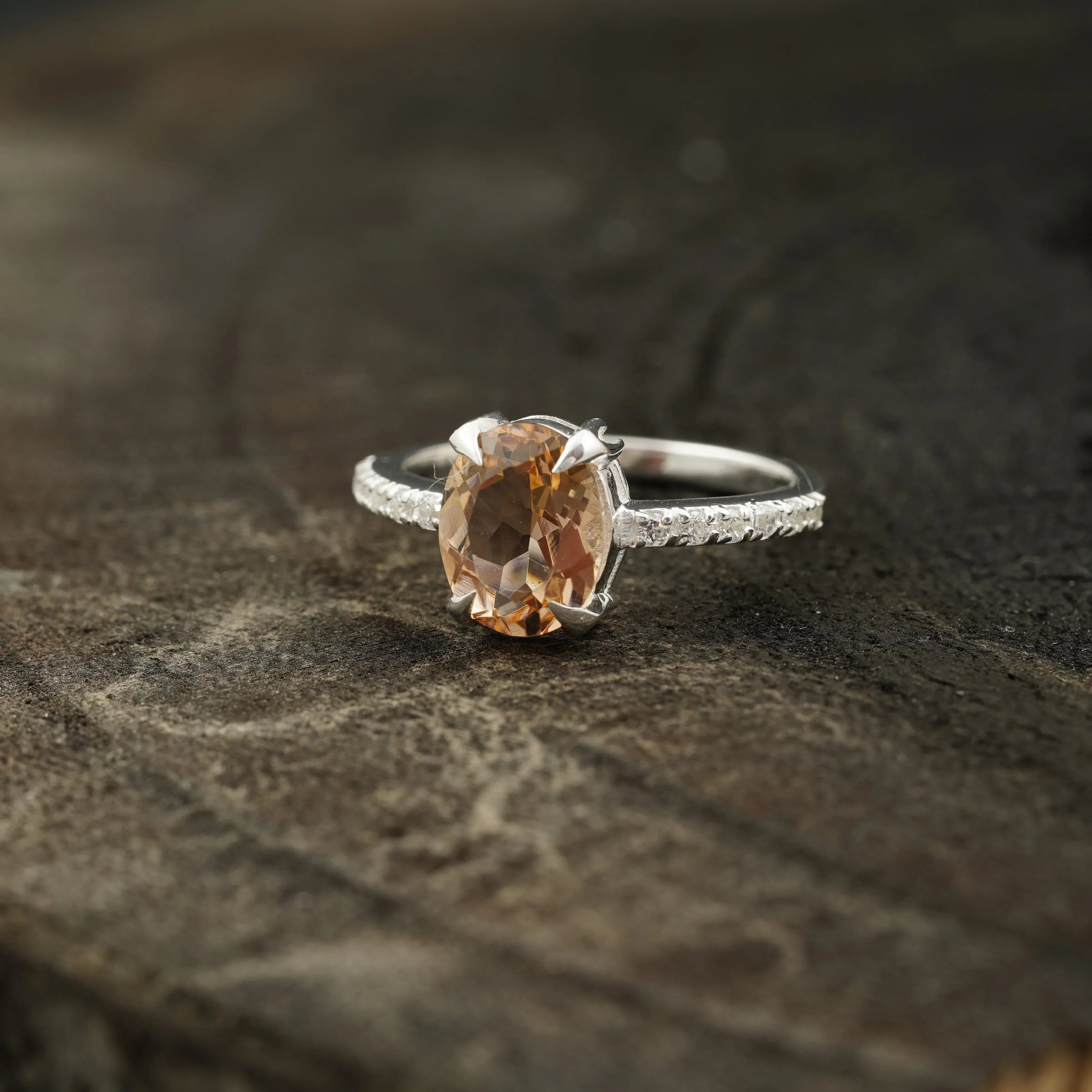 Morganite Engagement Ring For Women - MinimalistJewels