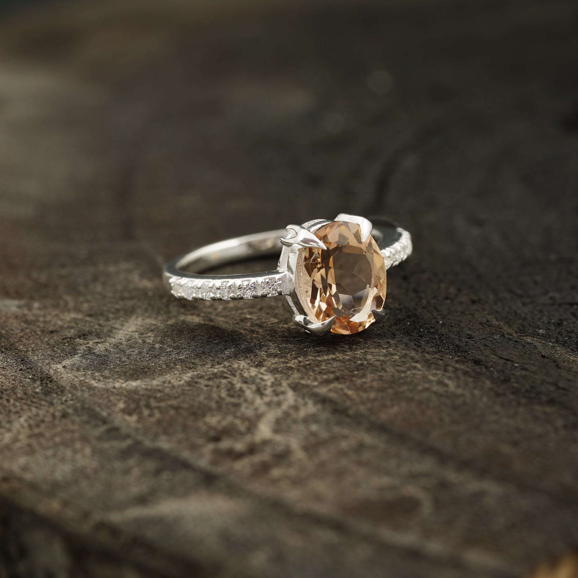 Morganite Engagement Ring  Right Angle