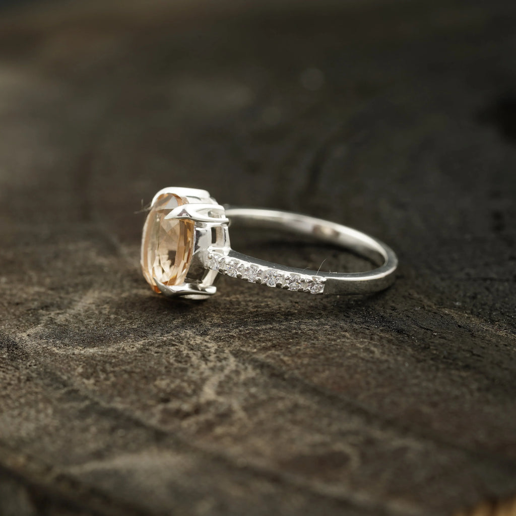 Morganite Engagement Ring For Women - MinimalistJewels